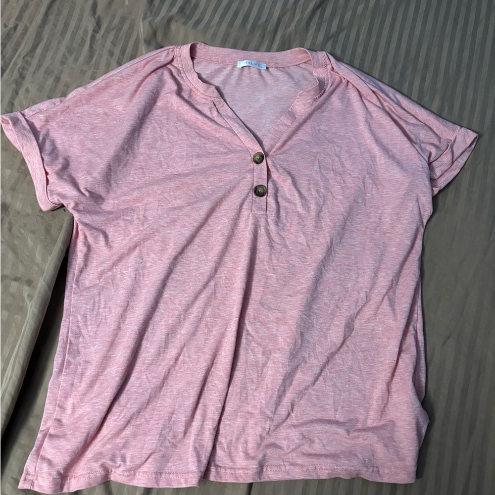Halife Pink Casual Top 2XL